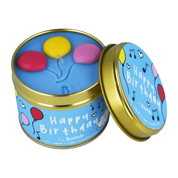 Happy Birthday Tin Candle